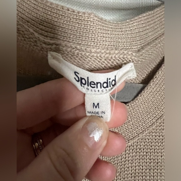 Splendid Collection Tan Neutral Carmella Cashmere Sleeveless Sweater Vest - Picture 6 of 9